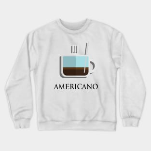 Hot americano coffee front view in flat design style Crewneck Sweatshirt